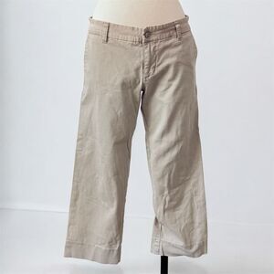 Dickies Relaxed Low Rise Tan Khaki Straight Pants Small 6 Capri Classic